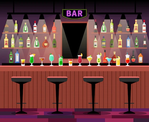 bancone-bar-con-sgabelli-prima-e-cocktail-e-bottiglie-di-alcool-sugli-scaffali-illustrazione-vettoriale_81894-1714